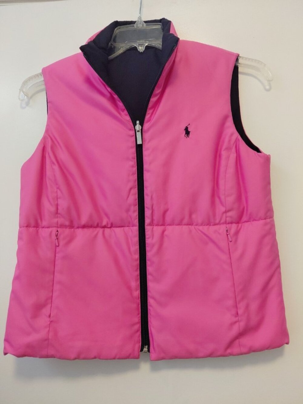 Ralph Lauren Golf Women's Pink Full Zip Vest Medium Reversible